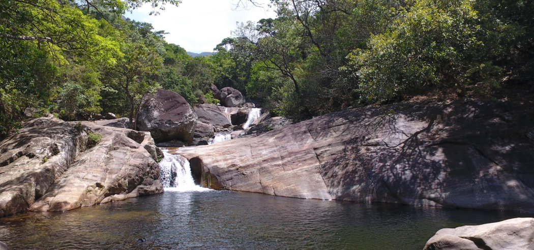 A river and waterfall during the nature trek
